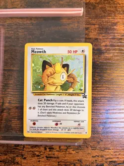 Pokemon TCG Meowth GB holo cosmos stamped promo 10 with SWIRL: M/NM Ships Free! - Image 1