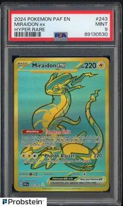 2024 Pokemon PAF EN #243 Miradion ex Hyper Rare PSA 9 MINT - Image 1
