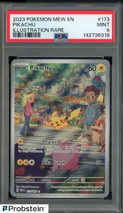 2023 Pokemon Mew En #173 Pikachu Illustration Rare PSA 9 MINT - Image 1