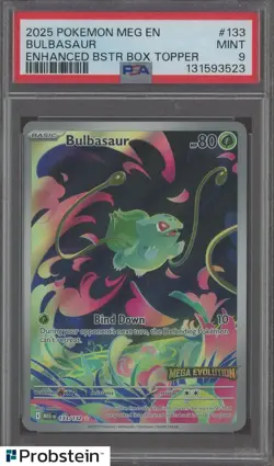 2025 Pokemon MEG EN Enhanced Booster Topper #133 Bulbasaur PSA 9 - Image 1