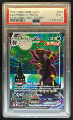 2021 Pokemon SWSH Evolving Skies Umbreon VMAX #215/203 PSA 9 - Image 1