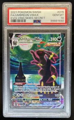 2021 Pokemon SWSH Evolving Skies Umbreon VMAX #215/203 PSA 10 GEM MINT - Image 1