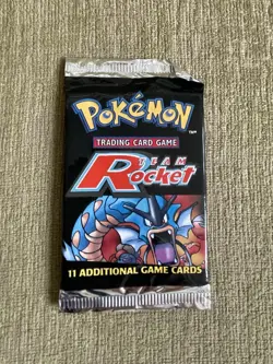 SEALED Wizards of the Coast Pokemon TCG Team Rocket Booster Pack - Gyarados Art 742818061742 - Image 1