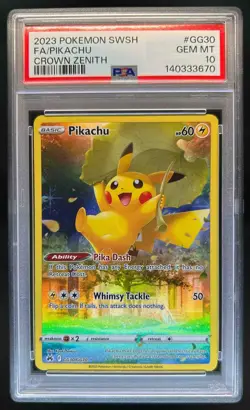 2023 Pokemon SWSH Crown Zenith Pikachu Galarian Gallery #GG30/GG70 PSA 10 - Image 1