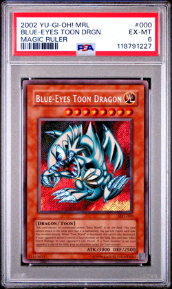 PSA 6 Blue-Eyes Toon Dragon MRL-000 Magic Ruler Secret Rare YUGIOH Unlimited - Image 1