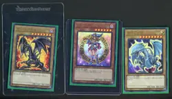 3x Yu-Gi-Oh! Dark Magician Girl Blue Eyes White Dragon Red-Eyes Black Dragon - Image 1