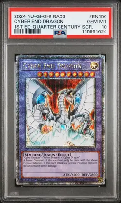 2024 Yu-Gi-Oh Cyber End Dragon RA03-EN156 Quarter Century SR PSA 10 (Aug 25) - Image 1