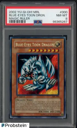 2002 Yu-Gi-Oh! MRL Magic Ruler #000 Blue-Eyes Toon Dragon PSA 8 NM-MT - Image 1