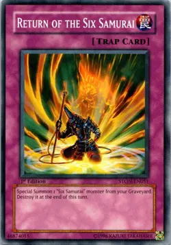 Return Of The Six Samurai STON-EN051 Yu-Gi-Oh! Light Play 1st Edition - Image 1