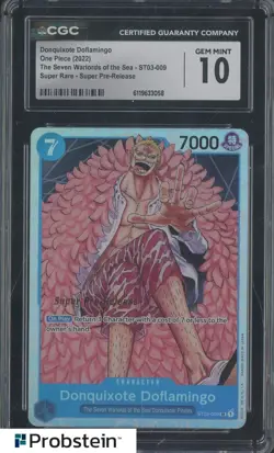 2022 One Piece The Seven Warlords of the Sea ST03 Donquixote Doflamingo CGC 10 - Image 1