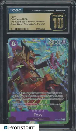 2026 One Piece The Azure Sea's Seven EB04 Foxy Alternate Rare CGC 10 PRISTINE - Image 1