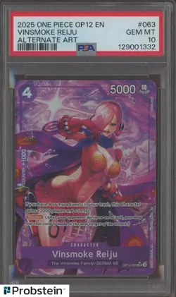 2025 One Piece OP12 EN Alternate Art #063 Vinsmoke Reiju PSA 10 GEM MINT - Image 1