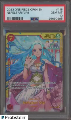 2023 One Piece OP04 EN #118 Nefeltari Vivi PSA 10 GEM MINT - Image 1