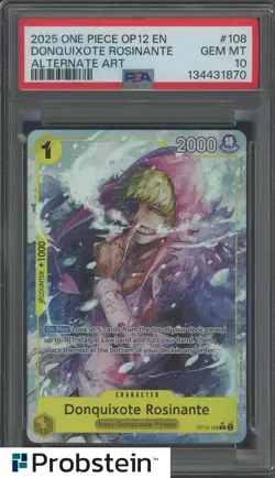 2025 One Piece OP12 EN Alternate Art #108 Donquixote Rosinante PSA 10 - Image 1
