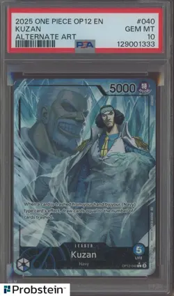 2025 One Piece OP12 EN Alternate Art #040 Kuzan PSA 10 GEM MINT - Image 1