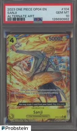 2023 One Piece OP04 EN Alternate Art #104 Sanji PSA 10 GEM MINT - Image 1