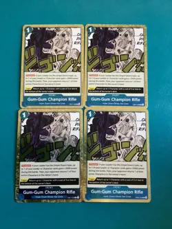 ONE PIECE ENGLISH MEMORIAL COLLECTION GUM-GUM CHAMPION RIFLE EB01-028 4x PLAYSET - Image 1