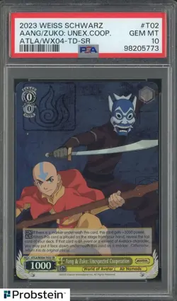 2023 Weiss Schwarz ATLA/WX04-TD-SR Aang & Zuko Unexpected Cooperation PSA 10 - Image 1