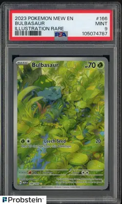 2023 Pokemon Scarlet & Violet Card 151 MEW EN #166/165 Bulbasaur PSA 9 MINT - Image 1