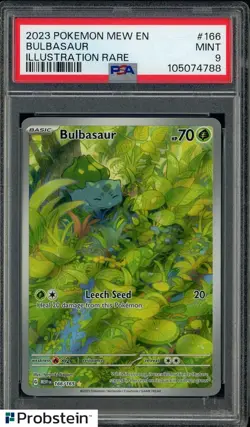 2023 Pokemon Scarlet & Violet Card 151 MEW EN #166/165 Bulbasaur PSA 9 MINT - Image 1