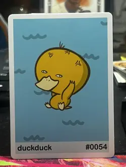 Near Mint Pookiemoot Duckduck Psyduck #0054 Derp Pokemon Fan Art Card - Image 1