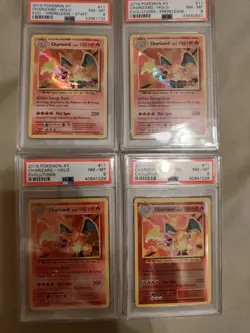 PSA 8 Pokemon Evolutions Holo Charizard 4 Card Lot (includes staff prerelease) - Image 1