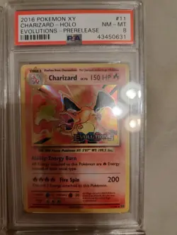 PSA 8 Pokemon Evolutions Holo Charizard 4 Card Lot (includes staff prerelease) - Image 4