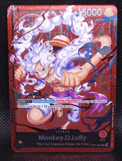 Monkey D Luffy ST21-001 Leader One Piece Card English NM Foil - Image 1