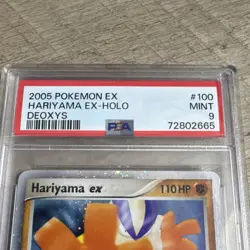 Pokemon Hariyama ex Holo Rare EX 110 HP Deoxys 100/107 PSA 9 Card 2005 - Image 2