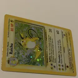 Pokemon TCG Raichu 14/102 Base Set Holo Rare 80 HP Thunder Card 1999 - Image 4