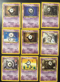 Unown Neo Destiny/Discovery 1st ed E/D rare A - B E K N Y O np vintage 9 cards - Image 1