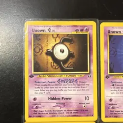Unown Neo Destiny/Discovery 1st ed E/D rare A - B E K N Y O np vintage 9 cards - Image 2