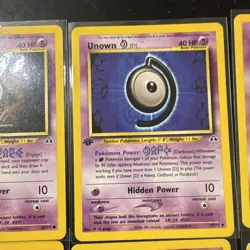 Unown Neo Destiny/Discovery 1st ed E/D rare A - B E K N Y O np vintage 9 cards - Image 3
