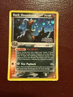 Pokemon Dark Houndoom Reverse Holo Stamped Card 37/109 2004 Damaged Dmg - Image 1