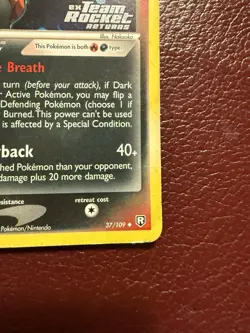 Pokemon Dark Houndoom Reverse Holo Stamped Card 37/109 2004 Damaged Dmg - Image 4