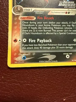 Pokemon Dark Houndoom Reverse Holo Stamped Card 37/109 2004 Damaged Dmg - Image 5