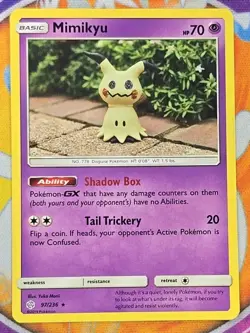 🔥Pokemon TCG Mimikyu 97/236 Cosmic Eclipse Non-Holo Rare Card NM👍📈 - Image 1