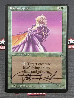 MTG Radjan Spirit- Signed Christopher Rush -Legends Magic the Gathering Card - Image 1