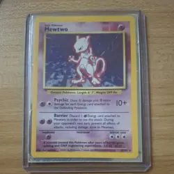 Pokemon TCG Mewtwo 1995 10/102 Base Set Holo Rare Card Vintage - Image 1