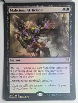 MTG Magic the Gathering Malicious Affliction (96/265) Eternal Masters LP FOIL - Image 1