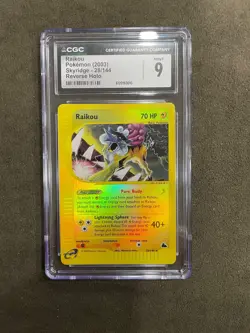 Raikou Skyridge 28/144 eReader Reverse Holo English Pokemon Graded CGC 9 Mint - Image 1