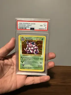 1999 Nidoking 11/102 Pokemon Base Set Shadowless Holo foil vintage rare PSA 8 NM - Image 1