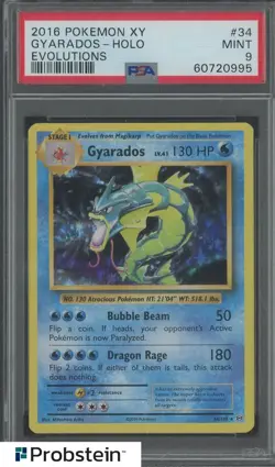 Gyarados Holo 2016 Pokemon XY Evolutions #34 PSA 9 - Image 1