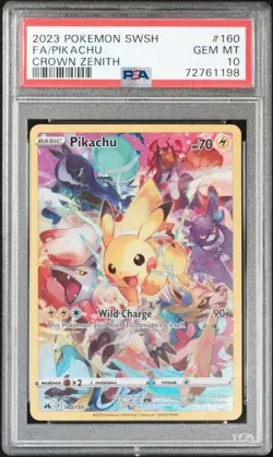 2023 POKEMON SWORD AND SHIELD CROWN ZENITH #160 FA/PIKACHU PSA 10 - Image 1