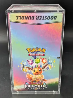 Pokemon SV8.5 Prismatic Evolutions Sealed Booster Bundle Display W/Acrylic Case - Image 1