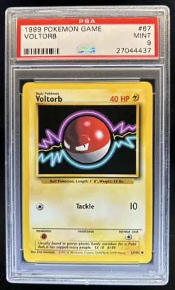 1999 Pokemon Unlimited Voltorb Common #67/102 PSA 9 - Image 1