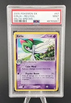 PSA 9 2005 Pokemon EX Delta Species #47 Kirlia Reverse Holo Foil - Image 1