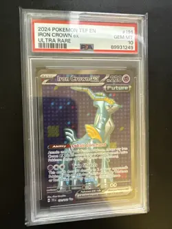 Pokemon Scarlet & Violet Temporal Forces Iron Crown EX #191 Ultra Rare PSA 10 - Image 1