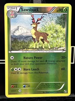 Sawsbuck 14/114 Black & White Reverse Holo Pokemon Card - Image 3