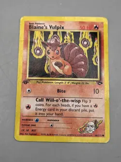 Blaine's Vulpix 66/132 1st Edition Gym Challenge Pokemon HP - Image 2